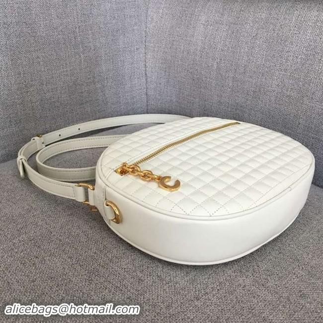 Sumptuous CELINE CROSS BODY MEDIUM C CHARM BAG IN QUILTED CALFSKIN 188353 white