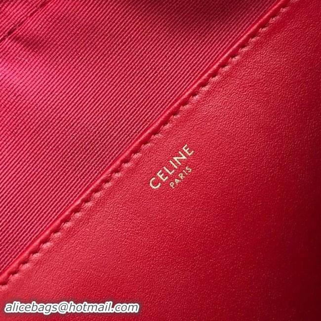 Classic CELINE CROSS BODY MEDIUM C CHARM BAG IN QUILTED CALFSKIN 188353 red