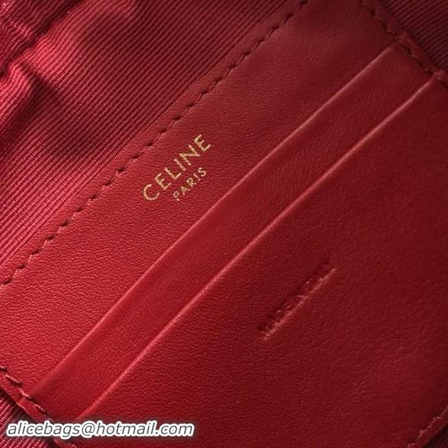 Practical CELINE CROSS BODY SMALL C CHARM BAG IN QUILTED CALFSKIN 188363 RED