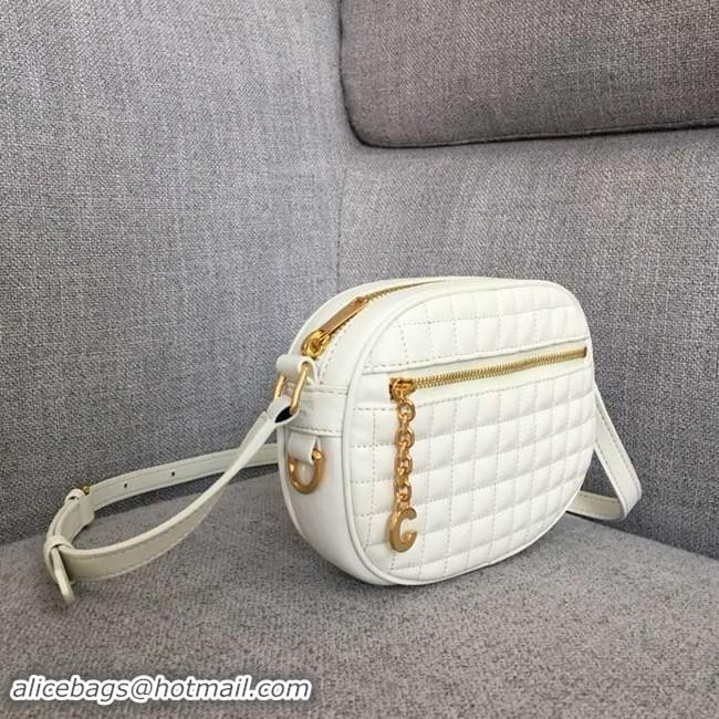 Grade CELINE CROSS BODY SMALL C CHARM BAG IN QUILTED CALFSKIN 188363 WHITE