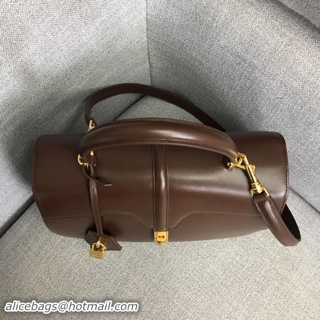 New Arrivals CELINE MEDIUM 16 BAG IN SATINATED CALFSKIN 187373 BROWN