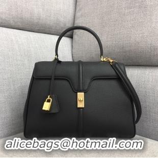 Newest Fashion CELINE MEDIUM 16 BAG IN SATINATED CALFSKIN 187373 BLACK