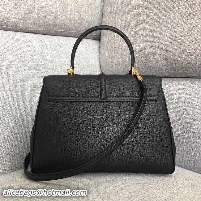 Newest Fashion CELINE MEDIUM 16 BAG IN SATINATED CALFSKIN 187373 BLACK