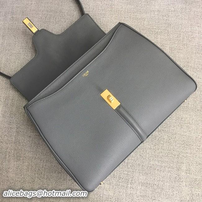 High Quality CELINE MEDIUM 16 BAG IN SATINATED CALFSKIN 187373 grey