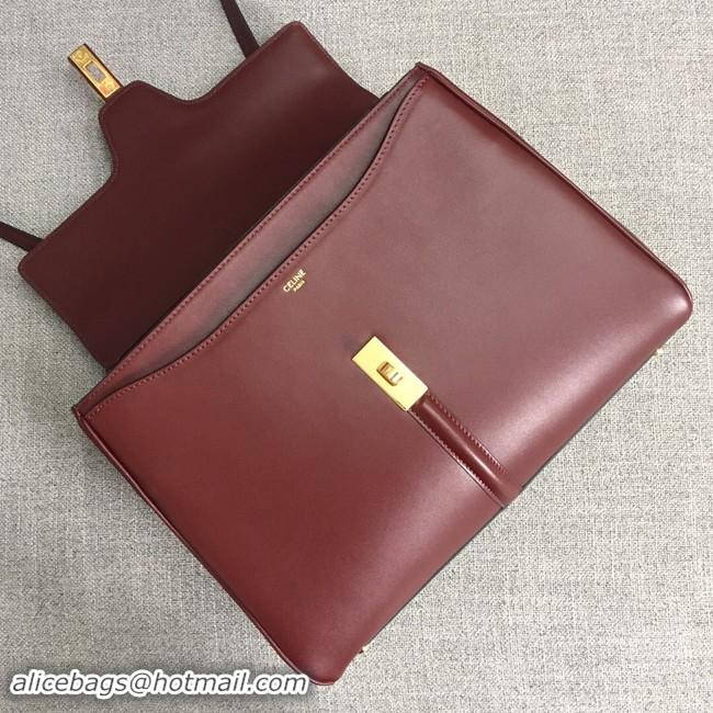 Discount CELINE MEDIUM 16 BAG IN SATINATED CALFSKIN 187373 LIGHT BURGUNDY