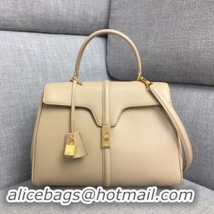 New Luxury CELINE MEDIUM 16 BAG IN SATINATED CALFSKIN 187373 BEIGE