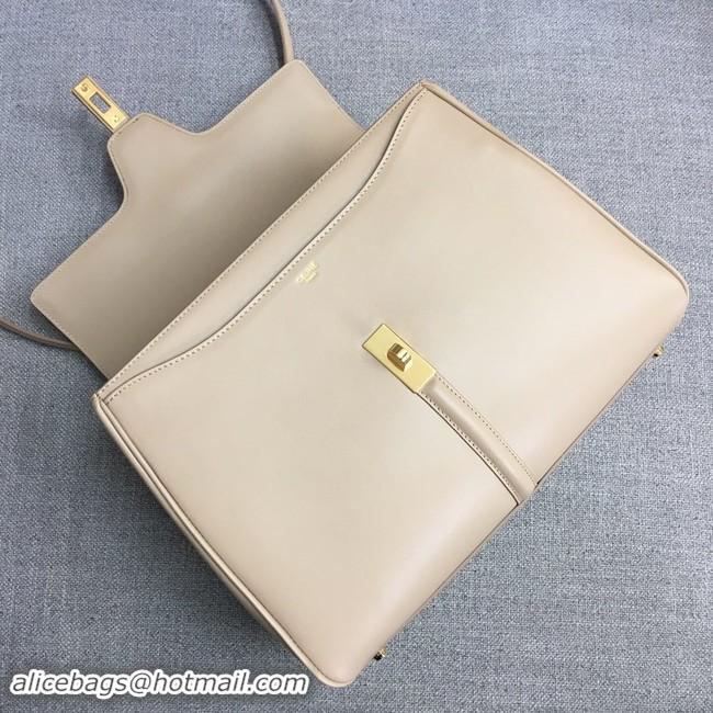 New Luxury CELINE MEDIUM 16 BAG IN SATINATED CALFSKIN 187373 BEIGE