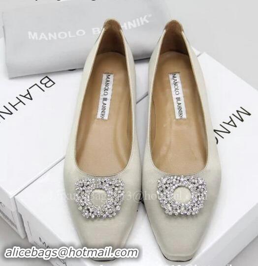 Unique Grade Manolo Blahnik Ballerina Satin Canvas MB095 Grey