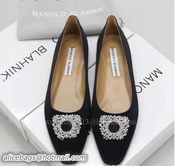 Best Cheap Manolo Blahnik Ballerina Satin Canvas MB095 Black