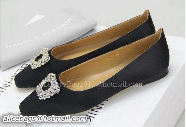 Best Cheap Manolo Blahnik Ballerina Satin Canvas MB095 Black