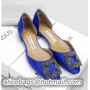 Reasonable Price Manolo Blahnik Ballerina Satin Canvas MB099 Blue