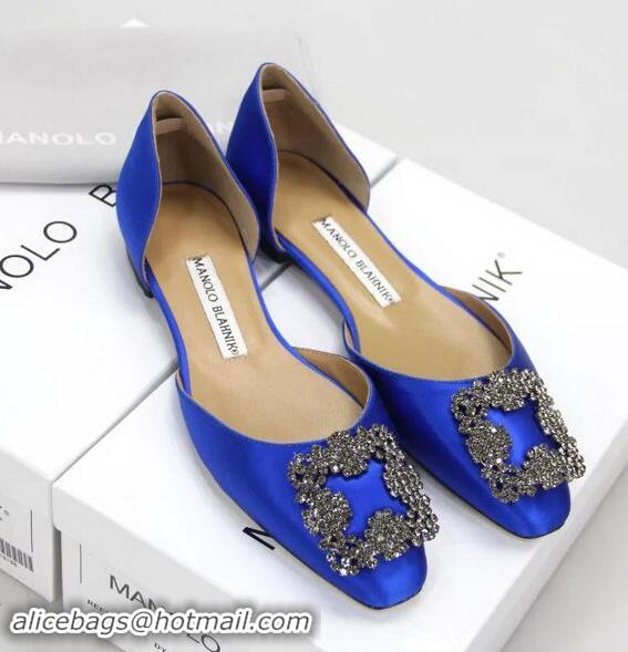 Reasonable Price Manolo Blahnik Ballerina Satin Canvas MB099 Blue