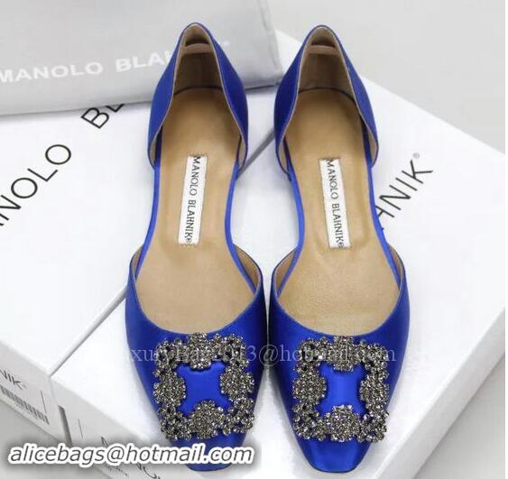 Reasonable Price Manolo Blahnik Ballerina Satin Canvas MB099 Blue