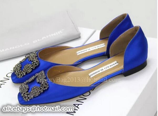 Reasonable Price Manolo Blahnik Ballerina Satin Canvas MB099 Blue