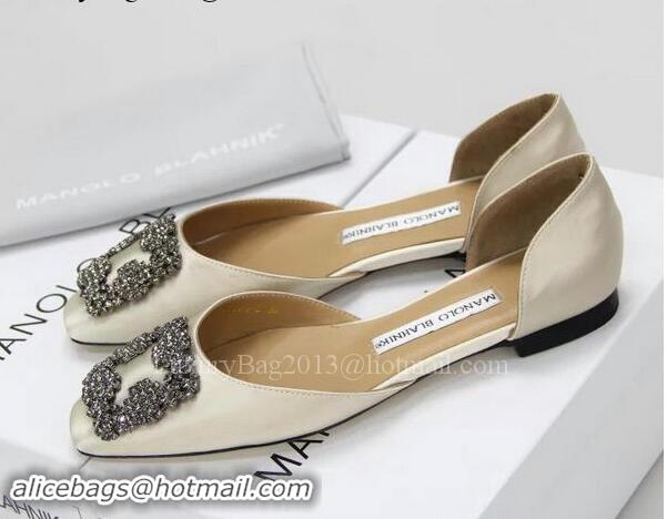 Best Price Manolo Blahnik Ballerina Satin Canvas MB099 Apricot