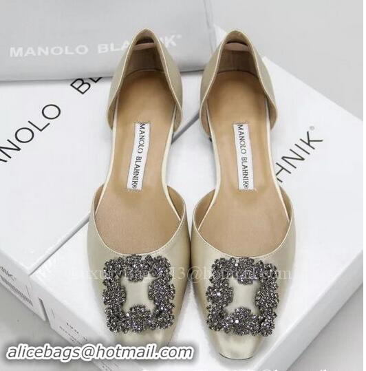 Best Price Manolo Blahnik Ballerina Satin Canvas MB099 Apricot