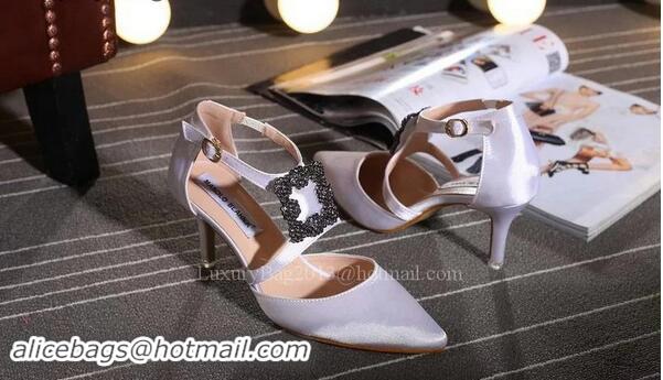 Good Quality Manolo Blahnik 70mm Pump MB117 White