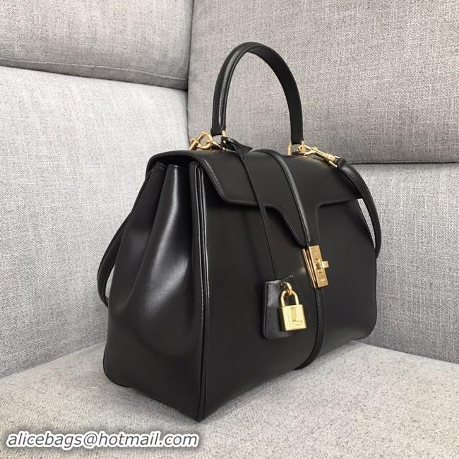 Luxury CELINE MEDIUM 16 BAG IN SATINATED CALFSKIN A187373 black