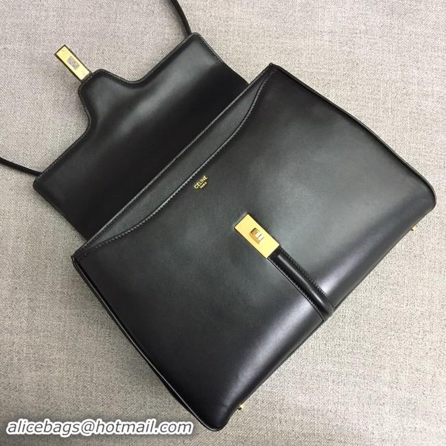 Luxury CELINE MEDIUM 16 BAG IN SATINATED CALFSKIN A187373 black