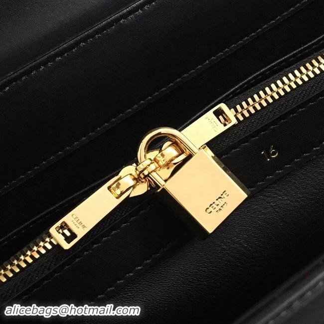 Luxury CELINE MEDIUM 16 BAG IN SATINATED CALFSKIN A187373 black