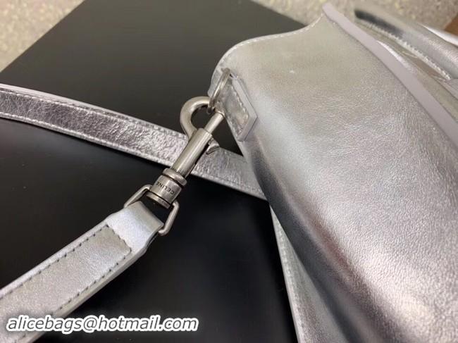 Luxury CELINE NANO LUGGAGE BAG IN LAMINATED LAMBSKIN 189243 SILVER