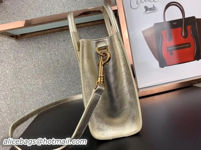 Grade CELINE NANO LUGGAGE BAG IN LAMINATED LAMBSKIN 189243 GOLD