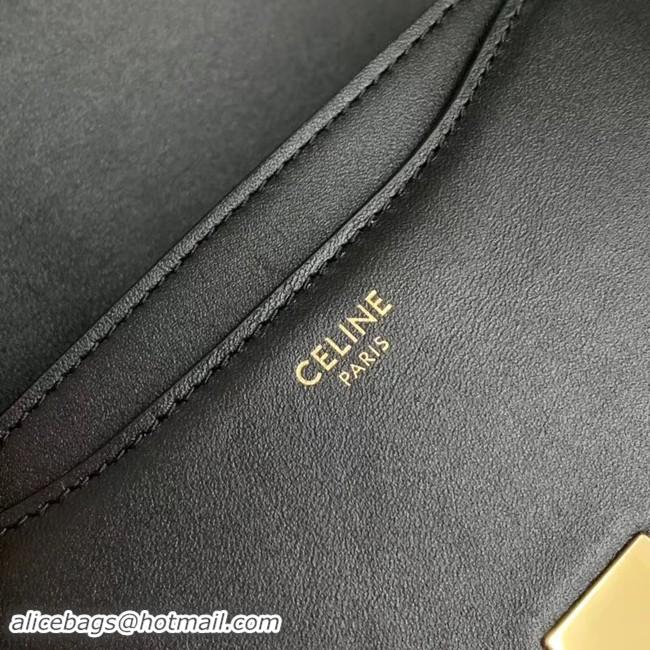 Sophisticated CELINE SMALL BESACE 16 BAG IN SATINATED CALFSKIN CROSS BODY 188013 BLACK