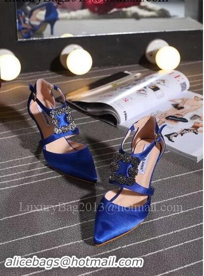 Low Cost Manolo Blahnik 70mm Pump MB117 Blue