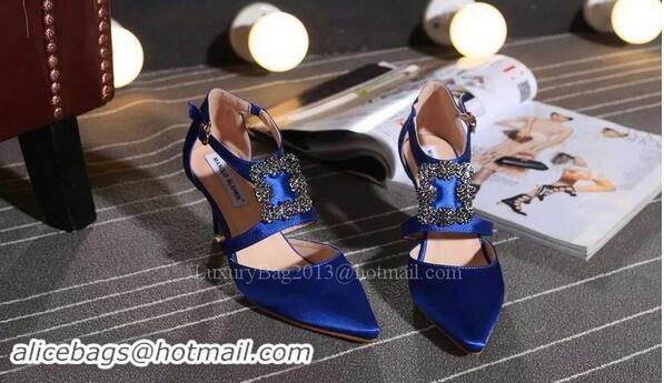 Low Cost Manolo Blahnik 70mm Pump MB117 Blue