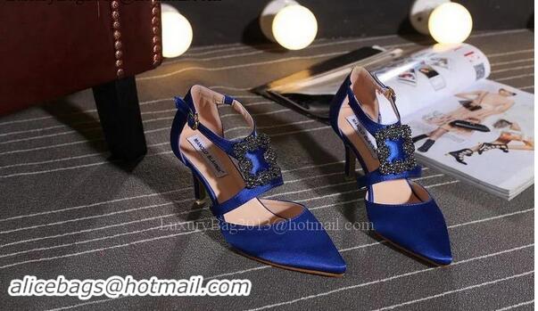 Low Cost Manolo Blahnik 70mm Pump MB117 Blue