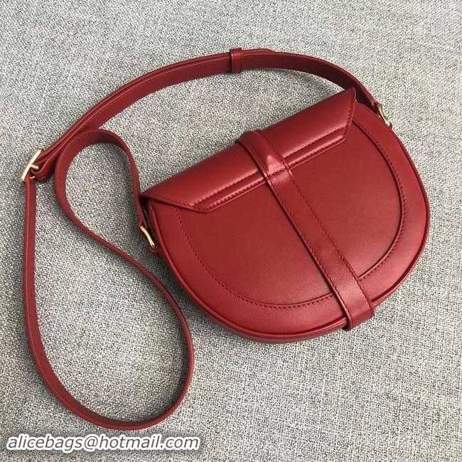 Luxury CELINE SMALL BESACE 16 BAG IN SATINATED CALFSKIN CROSS BODY 188013 RED