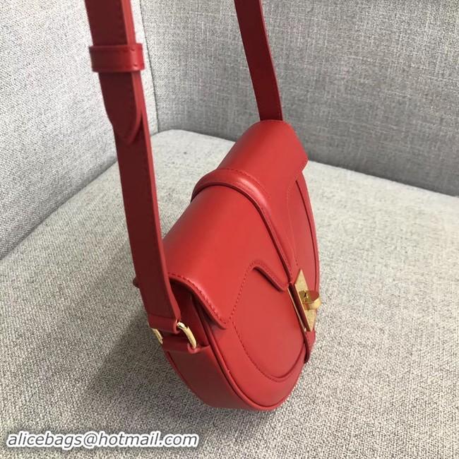 Luxury CELINE SMALL BESACE 16 BAG IN SATINATED CALFSKIN CROSS BODY 188013 RED