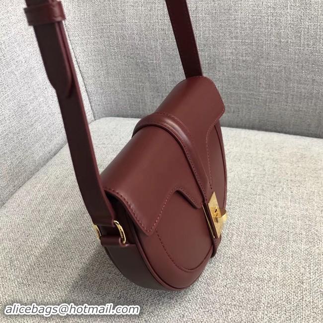 Original Cheap CELINE SMALL BESACE 16 BAG IN SATINATED CALFSKIN CROSS BODY 188013 BURGUNDY