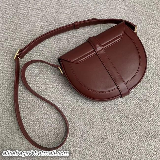 Original Cheap CELINE SMALL BESACE 16 BAG IN SATINATED CALFSKIN CROSS BODY 188013 BURGUNDY