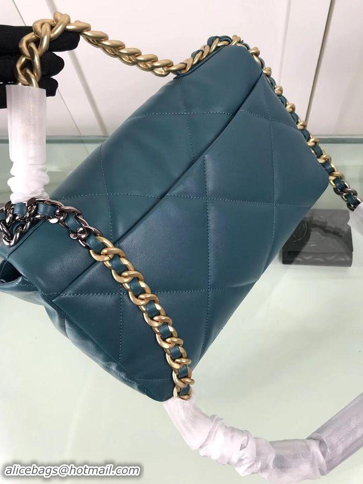 Top Quality Chanel 19 Large Leather Flap Bag AS1161 Blue 2019