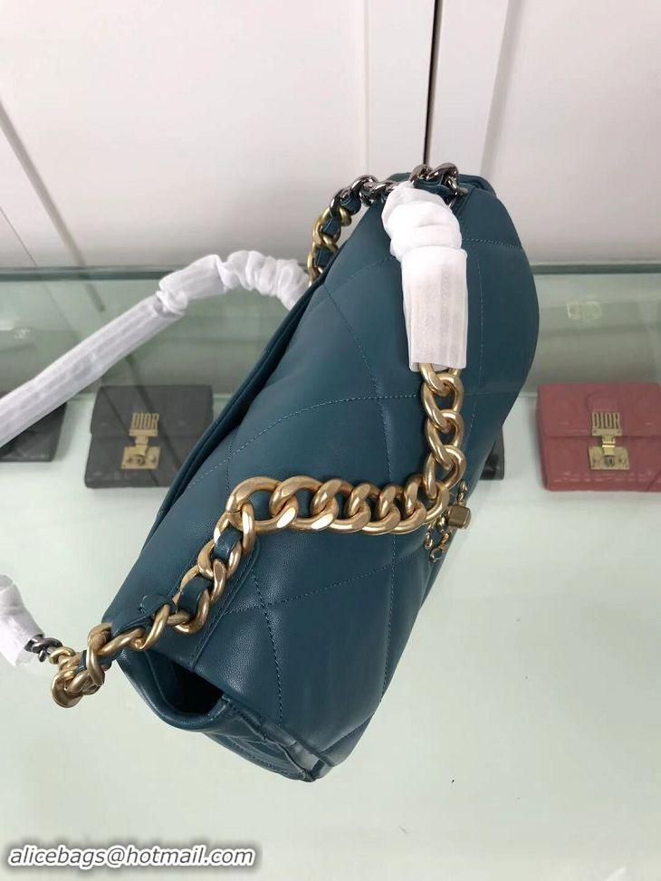 Top Quality Chanel 19 Large Leather Flap Bag AS1161 Blue 2019