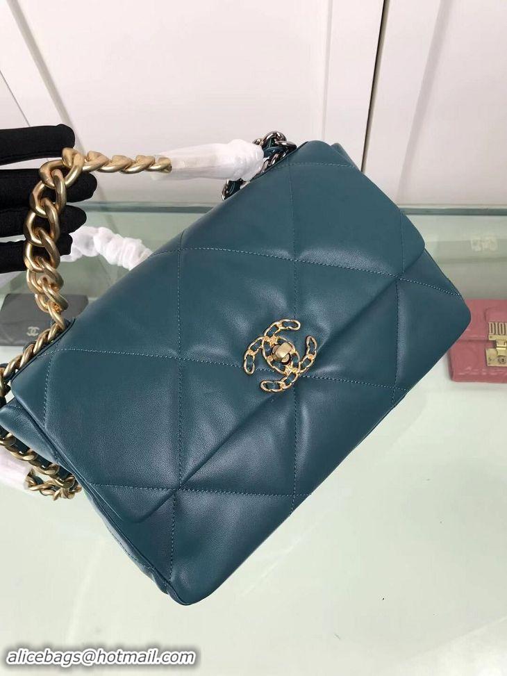 Top Quality Chanel 19 Large Leather Flap Bag AS1161 Blue 2019