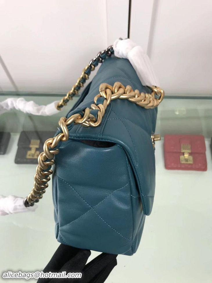 Top Quality Chanel 19 Large Leather Flap Bag AS1161 Blue 2019