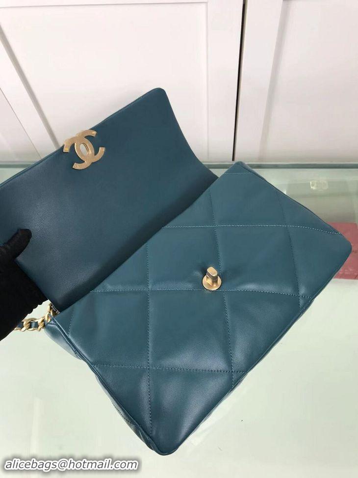 Top Quality Chanel 19 Large Leather Flap Bag AS1161 Blue 2019