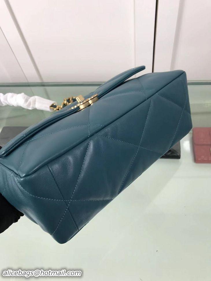 Top Quality Chanel 19 Large Leather Flap Bag AS1161 Blue 2019