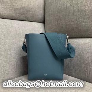 Grade Quality CELINE SANGLE SMALL BUCKET BAG IN SOFT GRAINED CALFSKIN 189303 BLUE