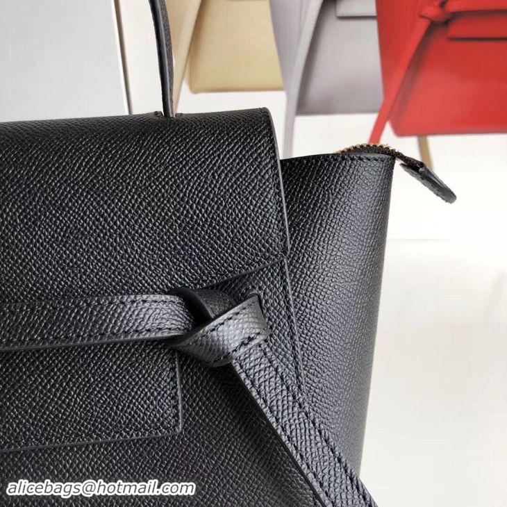 Discount Celine NANO BELT BAG IN GRAINED CALFSKIN 99970 Black