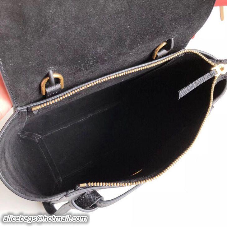 Discount Celine NANO BELT BAG IN GRAINED CALFSKIN 99970 Black