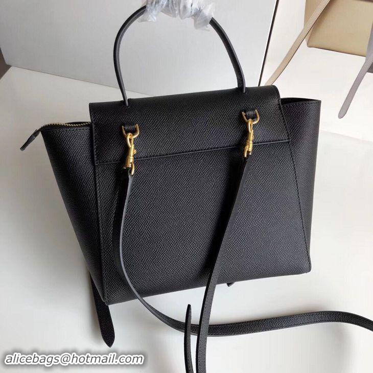 Discount Celine NANO BELT BAG IN GRAINED CALFSKIN 99970 Black