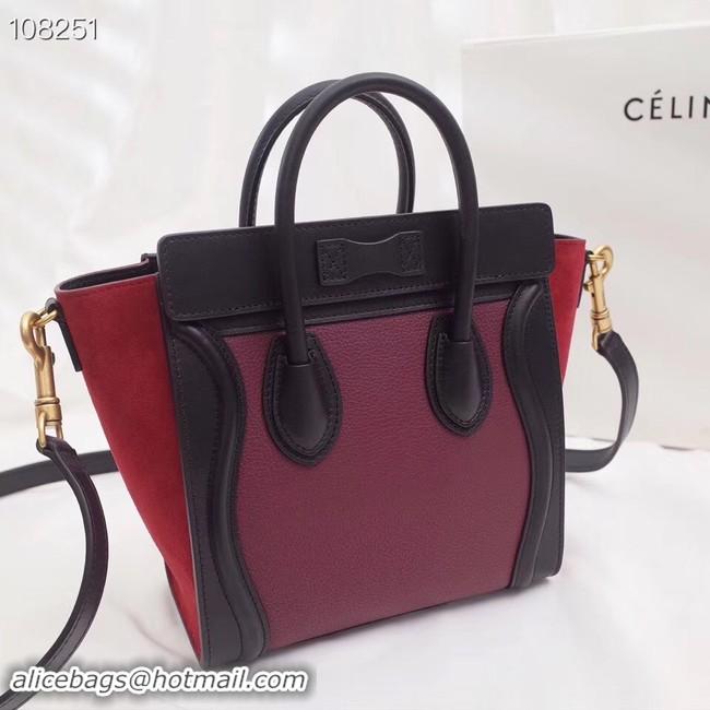 Luxury CELINE NANO LUGGAGE BAG IN LAMINATED LAMBSKIN 168243-1