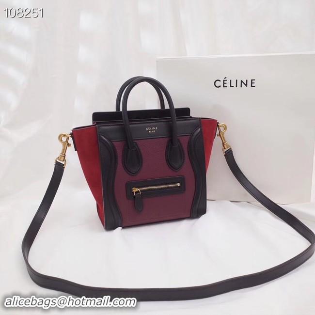 Luxury CELINE NANO LUGGAGE BAG IN LAMINATED LAMBSKIN 168243-1