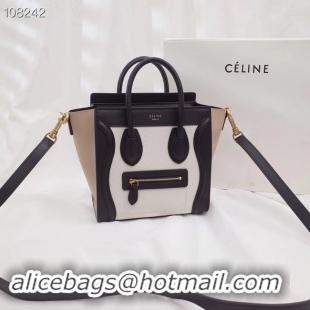 Classic CELINE NANO LUGGAGE BAG IN LAMINATED LAMBSKIN 168243-2