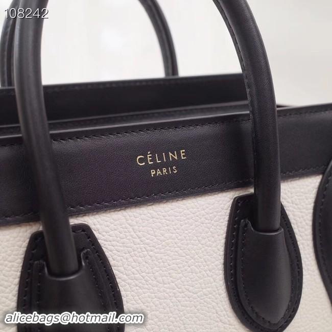 Classic CELINE NANO LUGGAGE BAG IN LAMINATED LAMBSKIN 168243-2