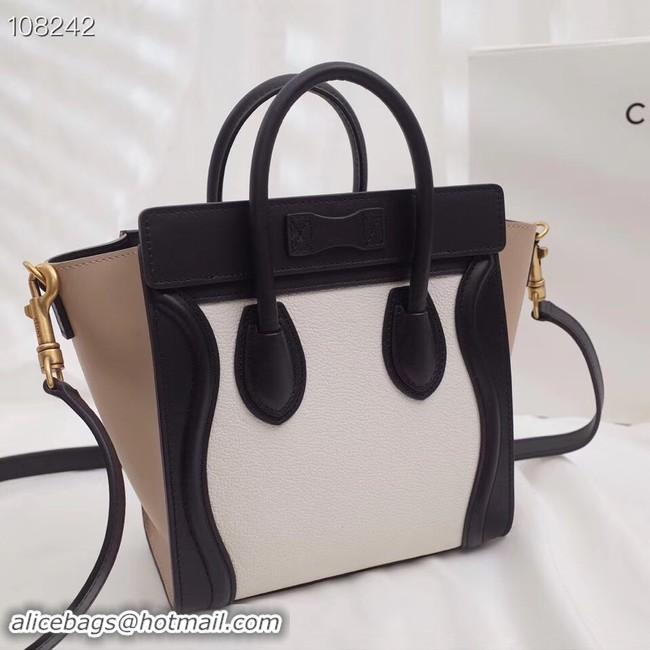 Classic CELINE NANO LUGGAGE BAG IN LAMINATED LAMBSKIN 168243-2