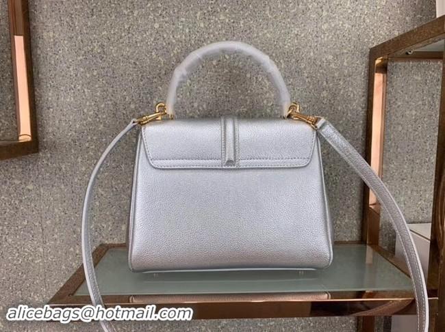 Classic Specials CELINE SMALL 16 BAG IN LAMINATED GRAINED CALFSKIN 188003 SILVER